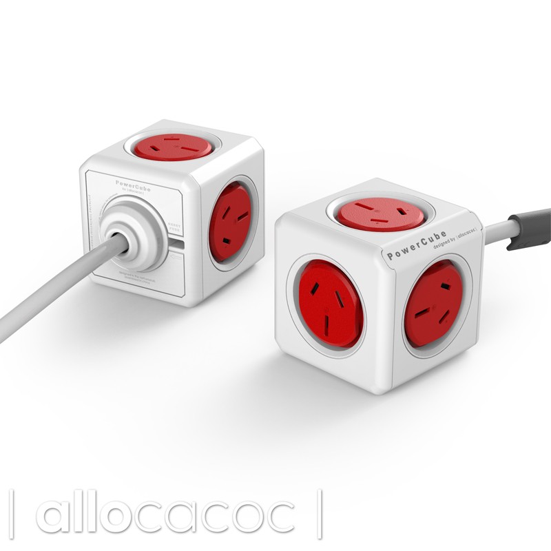 ALLOCACOC POWERCUBE Extended Red-5 Outlets, 1.5M