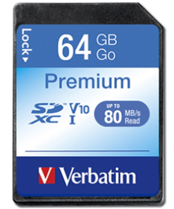 Verbatim Premium SDXC Class 10 Card 64GB