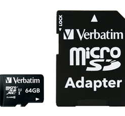 Verbatim Premium microSDXC Class 10 UHS-I Card 64GB with Adapter