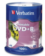 Verbatim DVD+R 4.7GB 16x White Printable 100 Pack on Spindle 2 16845 34101611