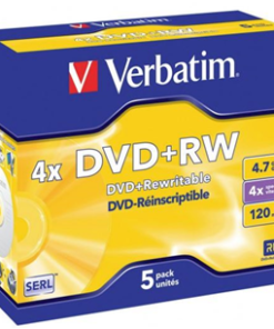 Verbatim DVD+RW 4.7GB 4x 5 Pack with Jewel Cases