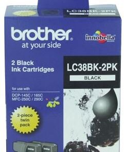 Brother LC38BK2PK Black Ink Cartridge Twin Pack