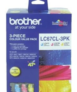 Brother LC67CL3PK CMY Colour Ink Cartridges (Triple Pack)