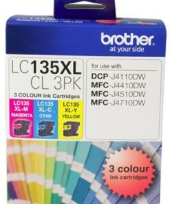Brother LC135XLCL3PK CMY Colour High Yield Ink Cartridge (Triple Pack)