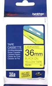 Brother TZe-661 36mm x 8m Black on Yellow Tape