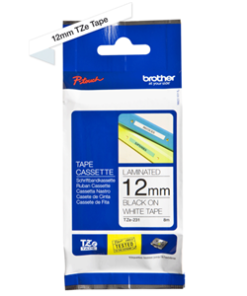 Brother TZe-231 12mm x 8m Black on White Tape  Non-Laminated
