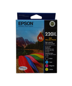 Epson 220XL 4 Ink High Yield Ink Cartridge Value Pack