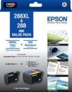 Epson 288XL BK + 288 C/M/Y 4 Ink Cartridge Value Pack 2 19524 3181912