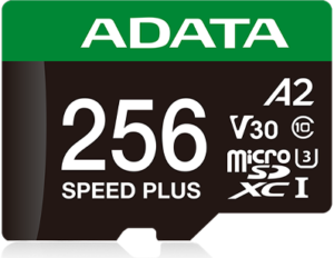 ADATA Speed Plus microSDXC UHS-I U3 A2 V30 Card with Adapter 256GB