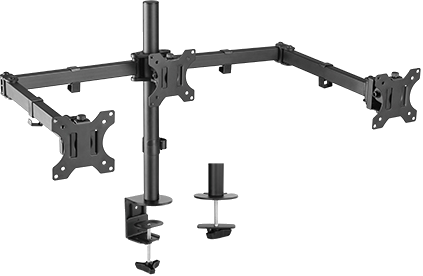Brateck 13-27" Triple Monitor Economy Desk Mount Bracket 1 Brateck 13-27" Triple Monitor Economy Desk Mount Bracket