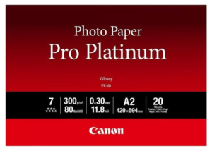 Canon PT-101 A2 Pro Platinum 300gsm Photo Paper - 20 Sheets