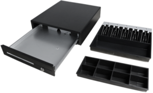 Maken CK-410 Cash Drawer 4 Note 8 Coin  Black Front 24V