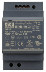 WF-HDR-60-24 DIN Rail Mount 24Vdc 60Watt Power Supply Unit