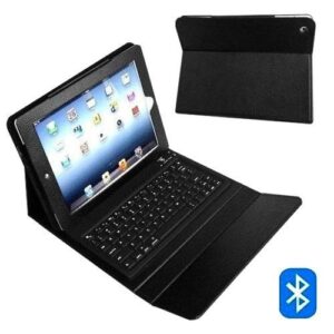 8ware iPad Case Folio with Bluetooth Keyboard with Car Charger, Cable, Stylus & Screen Protector