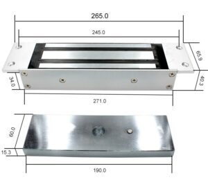 Alternative view of Single Door Magnetic Lock with Mortise Mount EL500M