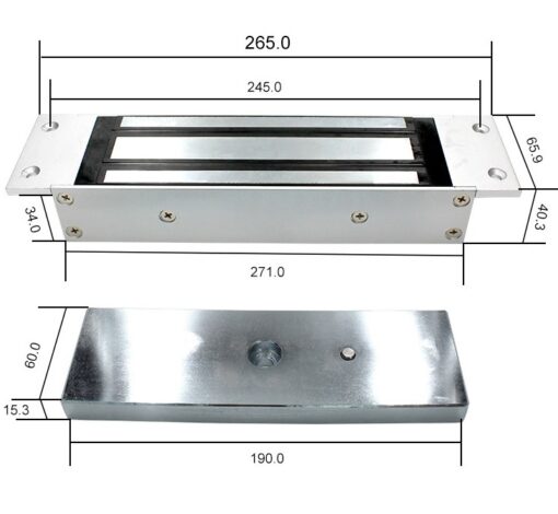 Single Door Magnetic Lock with Mortise Mount EL500M - Image 2