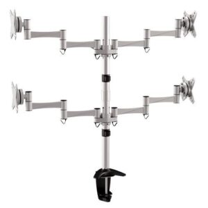 Brateck Elegant 4 LCD Monitor Table Stand w/Arm & Desk Clamp VESA 75/100mm Up to 23"