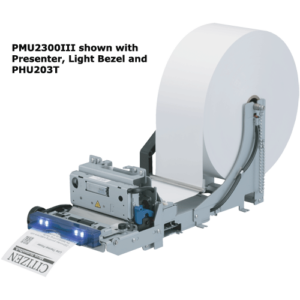 PMU2300III Kiosk Printer with Presenter & Blue Bezel