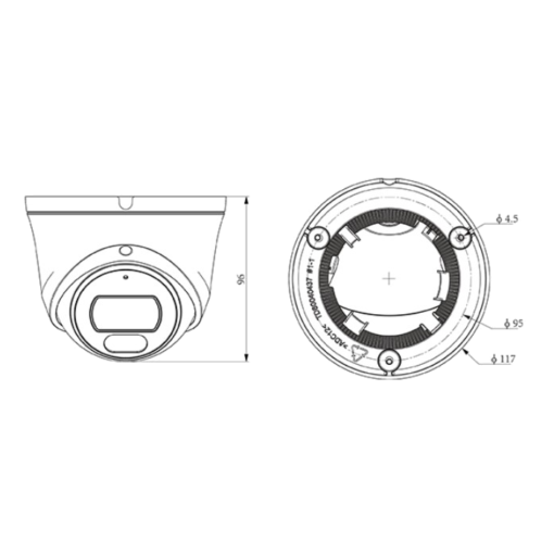 TC-C38XS Tiandy 8MP 2.8mm Starlight IR Turret Camera - Image 2