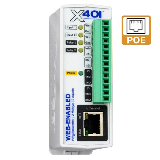 Web Enabled Dual Relay and Input Module 9-28Vdc/PoE