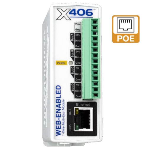 Web-Enabled 1-Wire Bus Module 64 Temp-Ch 9-28Vdc/PoE