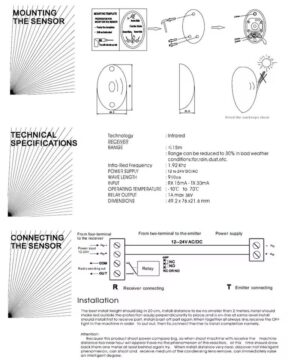 Alternative view of 15m Single Beam Ir Detector