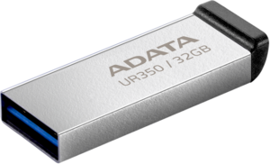 ADATA UR350 USB3.2 32GB Flash Drive Nickel/Black