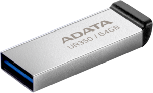 ADATA UR350 USB3.2 64GB Flash Drive Nickel/Black