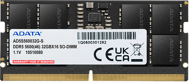 ADATA 8GB DDR5-5600 CL46 SODIMM Lifetime wty 1 ADATA 8GB DDR5-5600 CL46 SODIMM Lifetime wty