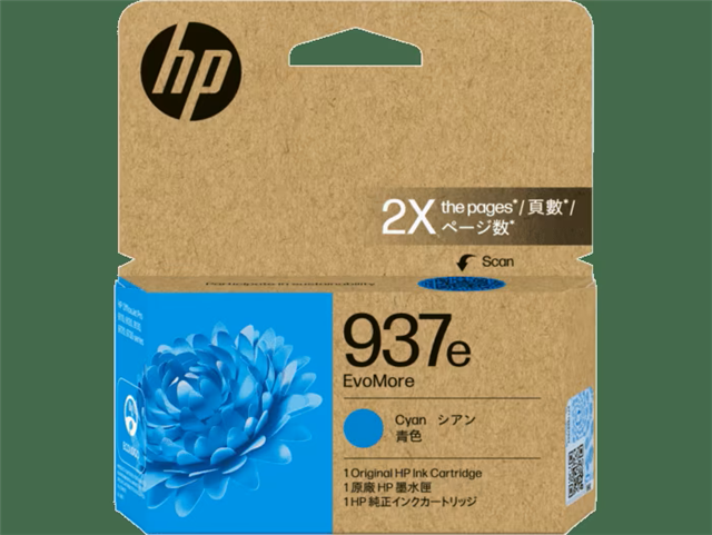 HP 937e EvoMore Cyan Original Ink Cartridge 1 HP 937e EvoMore Cyan Original Ink Cartridge