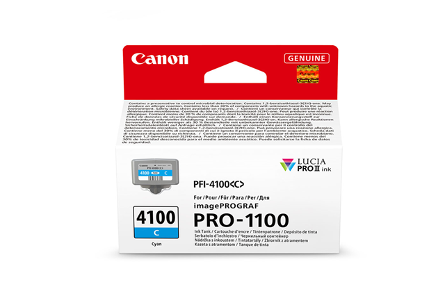 Canon PFI-4100C Ink Cyan 1 Canon PFI-4100C Ink Cyan