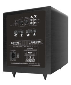 Alternative view of 8″ Powered Subwoofer, Ported & Amp, Down Firing – Black