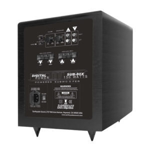 Alternative view of 8″ Powered Subwoofer, Ported & Amp, Down Firing – Black