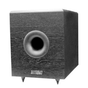 8″ Powered Subwoofer, Ported & Amp, Down Firing – Black