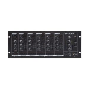 4 Zone Audio Mixer, black (MIKS6.4) – Artsound